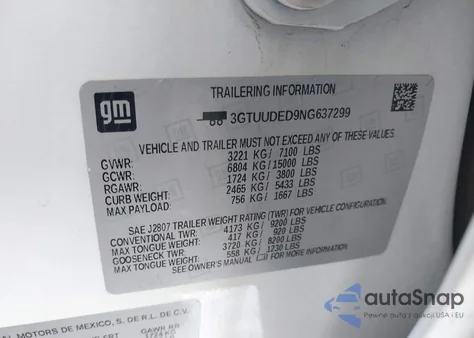 2022 GMC Sierra 1500 4Wd Short Box Slt from USA, damaged, VIN 3GTUUDED9NG637299